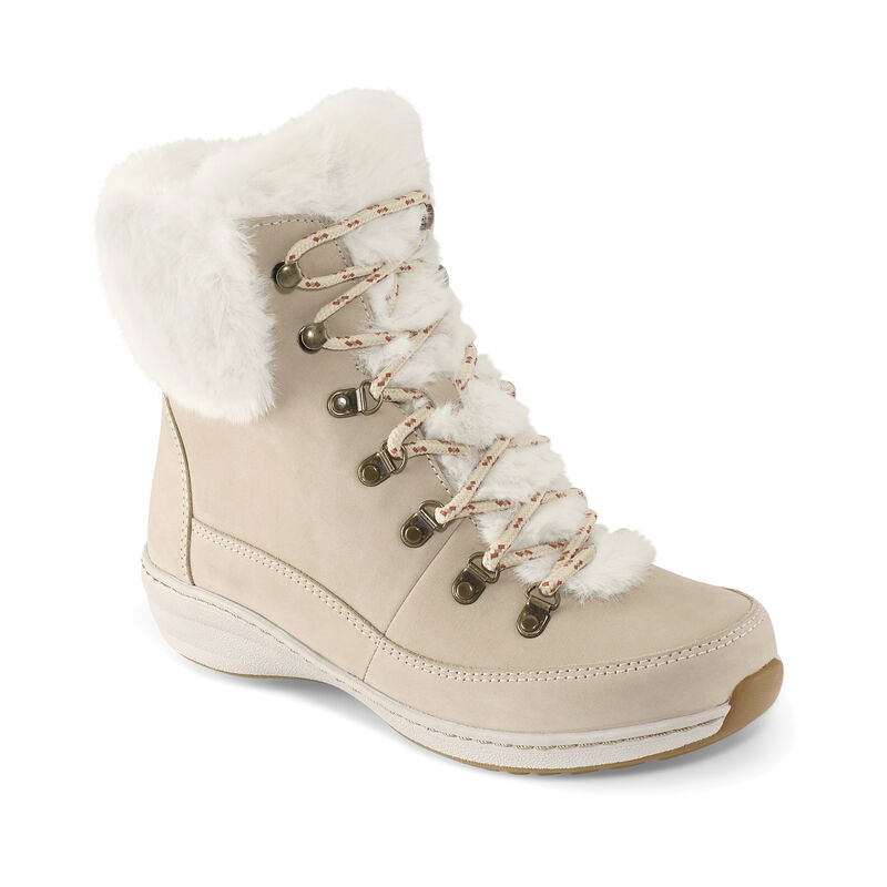 Aetrex Womens Jodie Fur Arch Support Waterproof Winter Boots Ivory - WwjNhvaUD